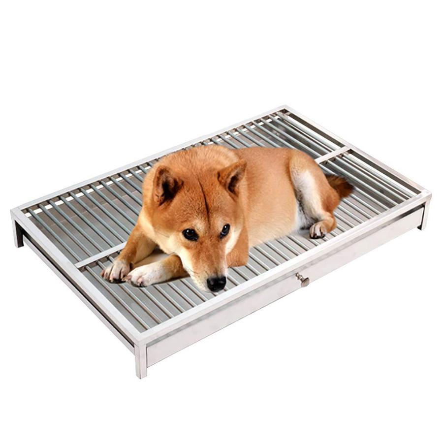 犬用トイレトレイ、ステンレススチールペットトレーニングトレイ、大容量のお手入れが簡単で衛生的