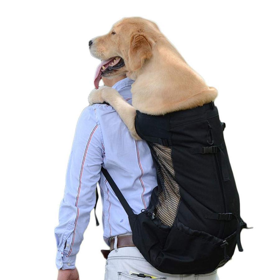 Pet Goods - 大型犬用通気性ペットドッグキャリアバッグゴールデンレトリバーバックパック調節可能なビッグドッグトラベルバックパックペット製品