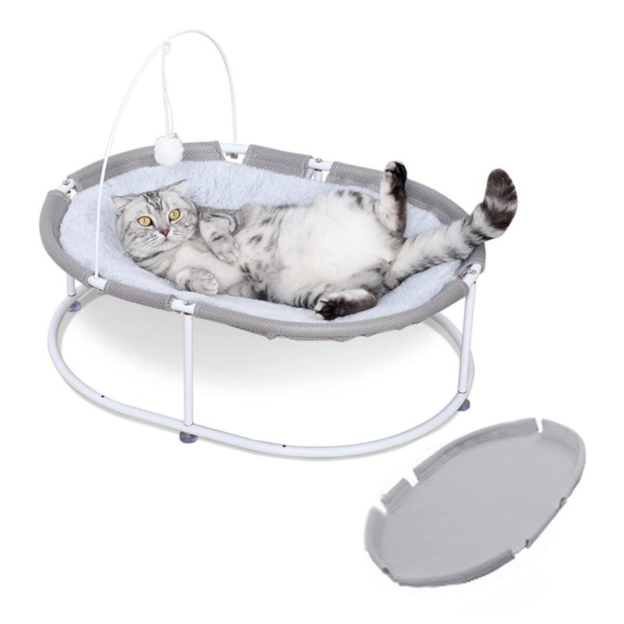 猫 ベッド 猫 ハンモック 秋冬の 自立式 湿気を防ぐ 防寒 マットレス1枚付き 夏冬両用 取り外し可能 通..