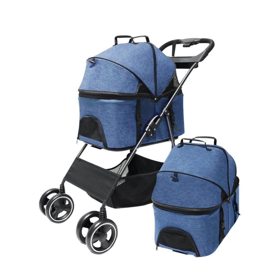 猫 キャリーカート ペットカート 取り外し可能 折りたたみ ペット用 バギー 犬 キャリーカート 多頭用 ..