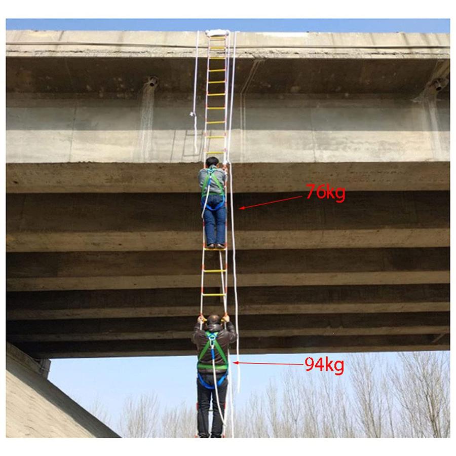 ロープラダー エスケープ 縄はしご 縄梯子 滑り止め災害用 避難用 緊急対応に 難燃材 壁面作業の足場にも活躍 耐荷重420kg 大人や子供用