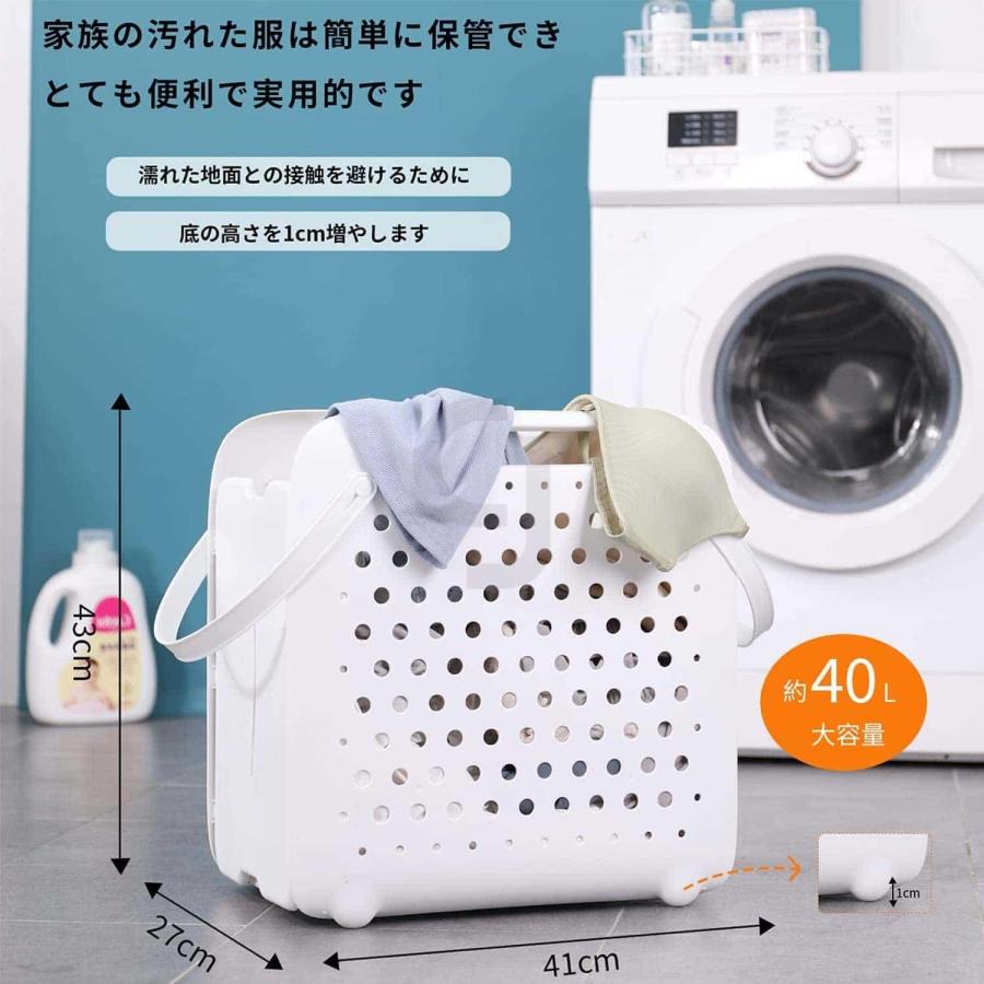 ランドリーバスケット ランドリーボックスフック 折りたたみ式収納バスケット コンパクト おしゃれ 持ち手付き 大容量ランドリーバスケ [3]