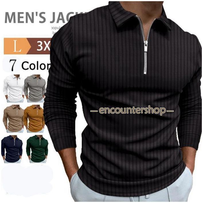 ゴルフウェア メンズ ポロシャツ ゴルフ 長袖 ハーフジップ トレーナー スポーツ tシャツ カジュアル ..