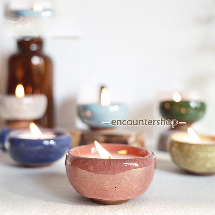 キャンドルホルダー キャンドルスタンド 3個セット 陶器 磁器 クリスタル ティーライトキャンドル立て ろうそく 北欧 高級感 アンティー(3)