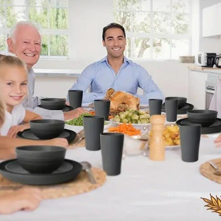 プラスチック 食器セット 16点セット 軽い 食洗機対応 引っ越し 電子レンジ対応 プレート お皿 割れない カップ 軽い食器 食器セット 単(4)