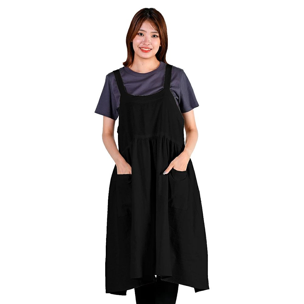 エプロン おしゃれ きれいめ レディース 可愛い 保育士 介護 シンプル ワークエプロン カフェ えぷろん 綿 柔らかい ゆったり ロング 作