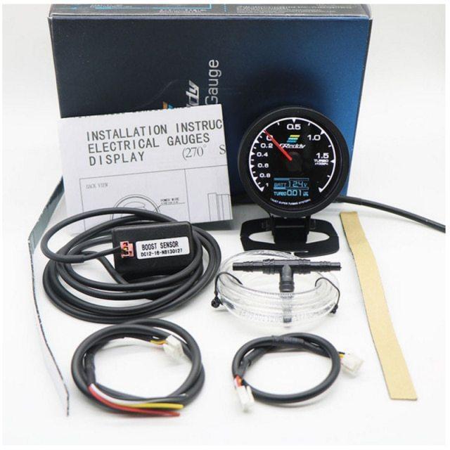 ブースト計 ゲージ 液晶デジタル ディスプレイ 60ミリメートル レーシング