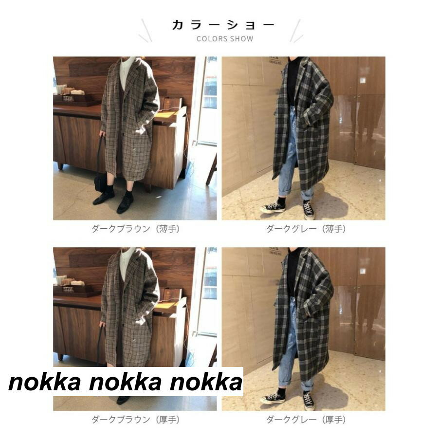 THOM WILLS グレンチェック レディース チェスターコート チェック柄 チェスター 長袖 Vネック コート アウター 薄手 厚手 裏地付き ポケット付き ゆったり 秋新作 バレンタイン プレゼント