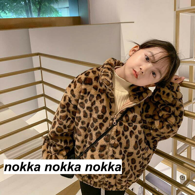 【P20倍 8/7~8/24限定】子供服 子ども服 こども服 キッズ 女の子 アウター ジャケット ヒョウ 切替え ファー ボア 配色 ポケット 秋 冬 100 110 120 130 140 ◇ボアジャケット◇ ブラウン バレンタイン プレゼント - 3