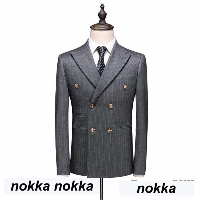 新生活 ダブルスーツ メンズ 2ピーススーツ 2点スーツセットアップ ストライプ柄 ビジネス スーツセット セットアップ 細身 紳士服 結婚式 冠婚葬祭 プレゼント ギフト