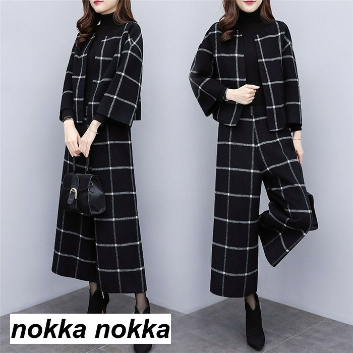 【楽天スーパーSALE限定半額OFF!】セレモニースーツ パンツセットアップ ワイドパンツ レディース 秋 冬 パンツ ガウチョパンツ コート アウター 通勤 ...