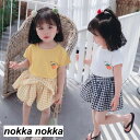 子供服 セットアップ 韓国子供服 キッズ 女の子 上下セット 2点セット トップス 半袖 Tシャツ パンツ ストライプ ジャージ 可愛い 春夏 通学着 通園着 ...