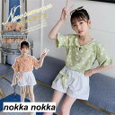 子供服 セットアップ キッズ 女の子 半袖 2点セット 上下セット Tシャツ 薄手 ショートパンツ おしゃれ カジュアル 涼しい 可愛い ジャージ 新品 ホワイ...