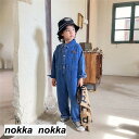 THOM WILLS オールインワン つなぎ キッズ ベビー ロンパース 赤ちゃん カバーオール ベビー服 ブルー 子ども デニム 男の子 女の子 ルームウエア 長袖 カジュアル 結婚式 普段着 フォーマル 出産祝い こどもの日 73 80 90