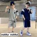 セットアップ 子供服 ジャージ キッズ 韓国子供服 上下セット ズボン 男の子 POLOカジュアル 夏 ワイドパンツ 半袖 薄手 パンツ ゆったり 2点セット ...