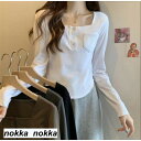 THOM WILLS Tシャツ レディース 長袖 インナー カットソー ブラウス スリム 着痩せ トップス カジュアル 秋服 春服 ホワイトデー