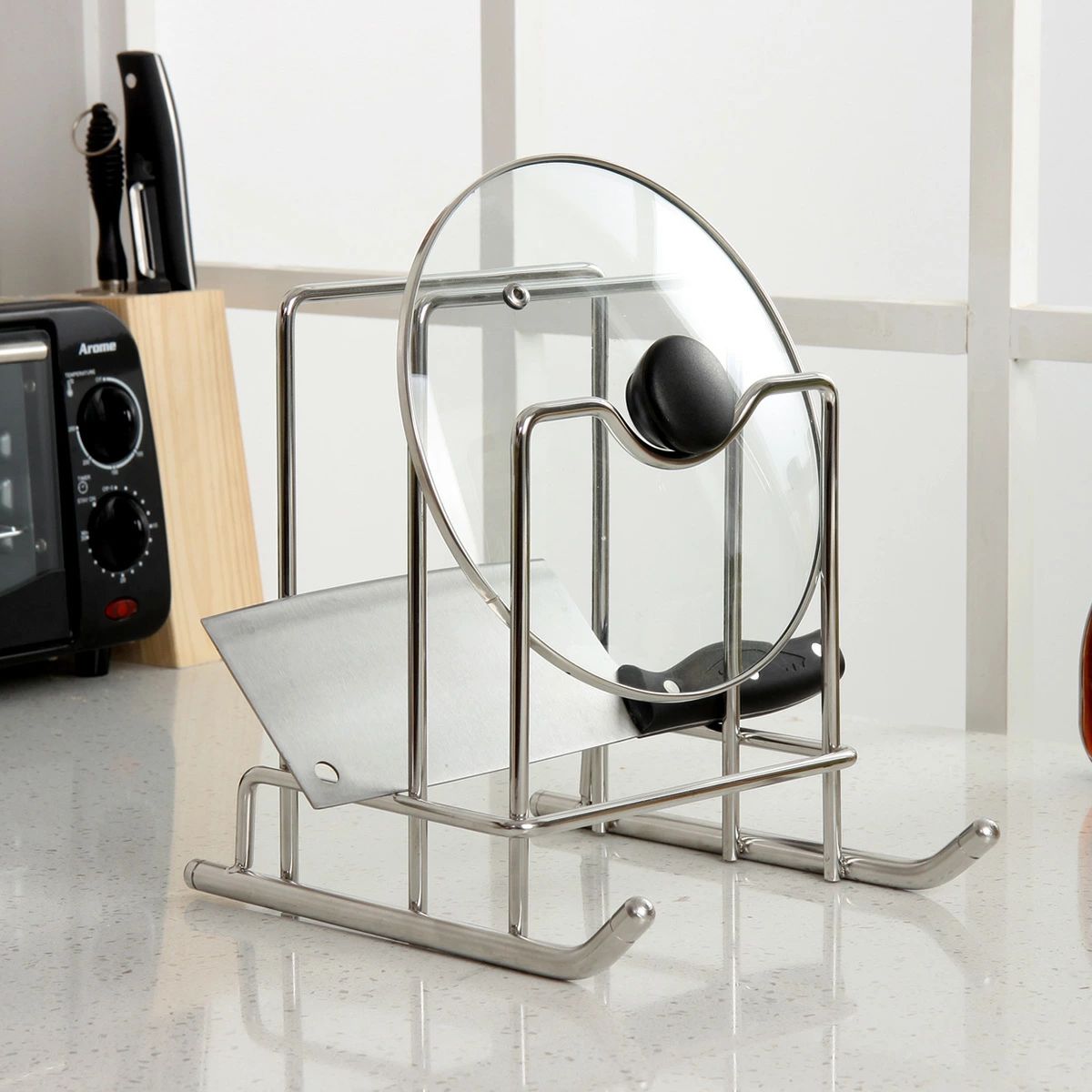 まな板スタンド まな板立て 鍋蓋スタンド まな板ラック ステンレス鋼 キッチン収納 まな板 なべ蓋