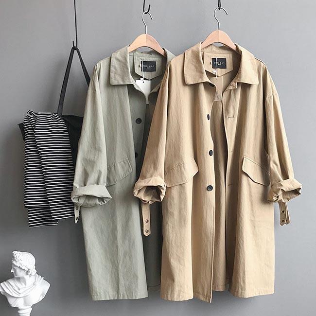 【P20倍！】THOM WILLS トレンチコート レディース スプリングコーデ ゆったり コート 春秋 ロングコート レトロ ボーイッシュ アウター 通勤 プレゼント