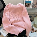 【楽天スーパーSALE限定半額OFF!】ピンク セーター レディース ふわもこニット ニットトップス ニットウェア カットソー ニット 長袖 シンプル ゆったり 暖かい 上品 秋服 冬服 保温防寒 バレンタイン プレゼント
