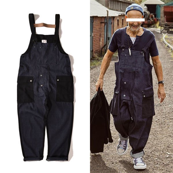THOM WILLS サロペット オーバーオール メンズ つなぎ オールインワン デニムパンツ ジーンズ ズボン サルエルパンツ ゆったり おしゃれ 春夏秋 バレンタイン