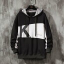 【楽天スーパーSALE限定半額OFF!】パーカー メンズ プルオーバー 長袖 カジュアルアウター スポーツウェア 長袖 トップス 配色切替え リボン カジュアル...