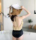 【楽天スーパーSALE限定半額OFF!】ワンピース水着 バックオープン ホルターネック フリル レディース 水着 女性 体型カバー ワンピース 大きいサイズ 韓...