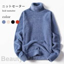 THOM WILLS ニットセーター メンズ 冬 春 秋 長袖 厚手 ハイネック スッキリ ゆったり おしゃれ 無地 暖かい 防寒 保温 カジュアル 冬新作 プ...