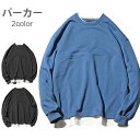 THOM WILLS パーカー メンズ プルパーカー フェイクレイヤード カラーブラック ドロップショルダー カジュアル ルーズ 体型カバー プルオーバー トッ...