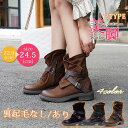 ブーツ レディース エンジニアブーツ 秋 冬 羊革 柔らかい ミドル丈 2TYPE 裏起毛(ボア)なし/あり 疲れない 履きやすい 疲れにくい プレゼント ギフ...