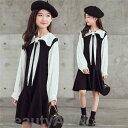 新生活 ワンピース 長袖 女の子 膝丈ワンピース 韓国子供服 キッズ 子供 学校 長袖ワンピース シフォン 春秋着 リゾート こどもの日 膝丈上 通学 旅行 ワンピース 可愛い 発表会 入園式 卒業式 演奏会 110 120 1