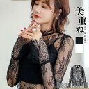 新生活 シアー トップス カットソー レース インナー シースルー チュール tシャツ レイヤード 重ね着 長袖 透け 薄手 ブラウス 体型カバー 日焼け対策 ...