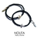 【NOLITA/ノリータ】オニキス クロス 天然石ブレスレット ブレスレット パワーストーンブレスレット キラキラクロスモチーフ アクセサリー 4ミリ オニキス...
