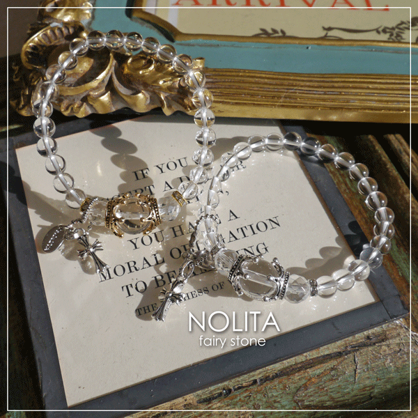 水晶 ブレスレット レディース パワーストーンブレスレット NOLITA fairy stone 天然石オニキス タイガーアイ 水晶 ローズクォーツ チャーム ...
