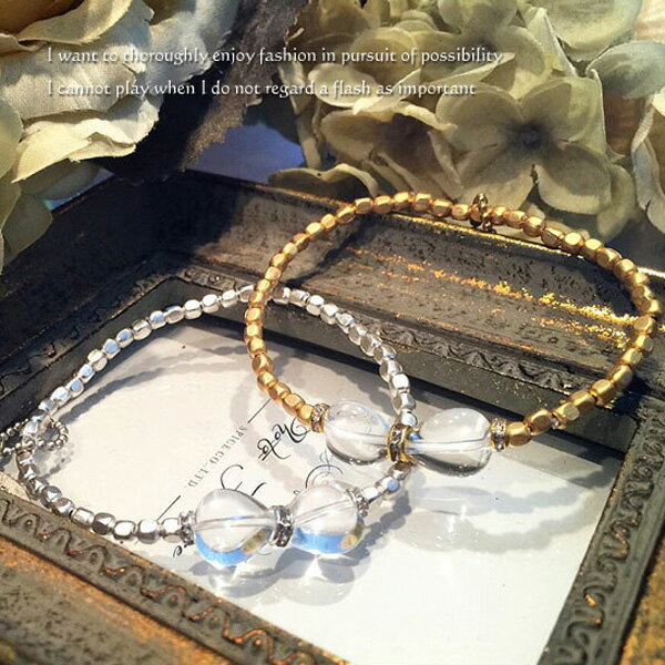 【 NOLITA / ノリータ 】水晶 ブレスレット リボン レディース パワーストーン ブレスレット 天然石 水晶 メタルパーツ キッズ ブレスレット 魔除け...