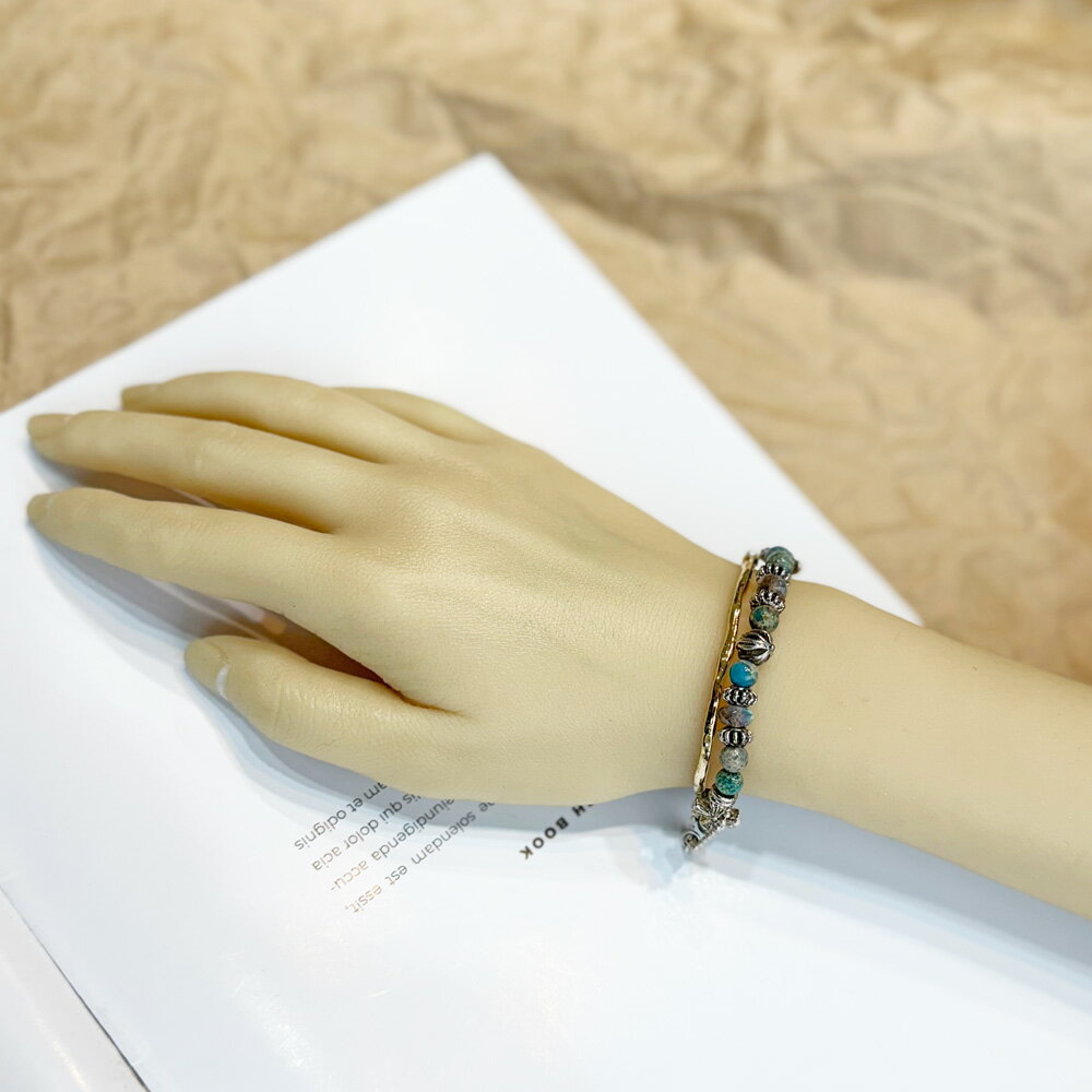 【 NOLITA / ノリータ 】インペリアル ジャスパー カット ラブラドライト 天然石 ブレスレット パワーストーンブレスレット ETSUKO 魔除け