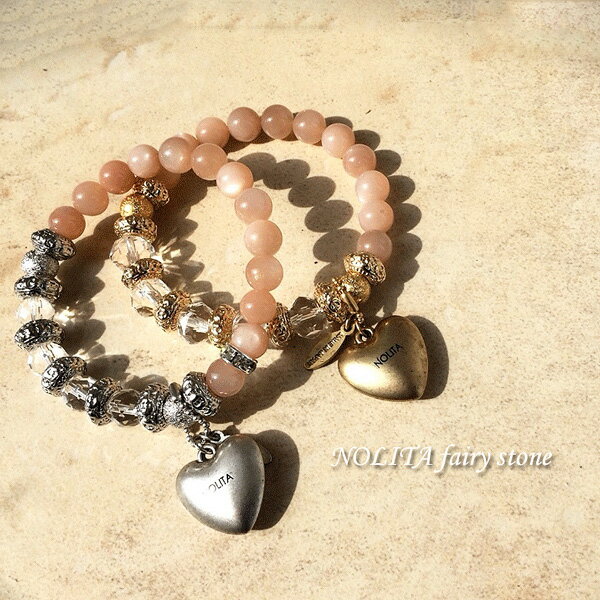 【 NOLITA / ノリータ 】ムーンストーン 水晶 レディース パワーストーン 天然石 オレンジムーンストーン チャーム ブレスレット 恋愛運 癒し 結婚運...