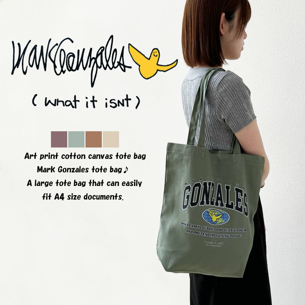 乐天商城 - ＼楽天マラソン 送料無料／【 NOLITA / ノリータ 】Mark Gonzales マークゴンザレス アートプリント ショルダートートバッグ ショルダーバッグ 帆布 通学 サブバッグ