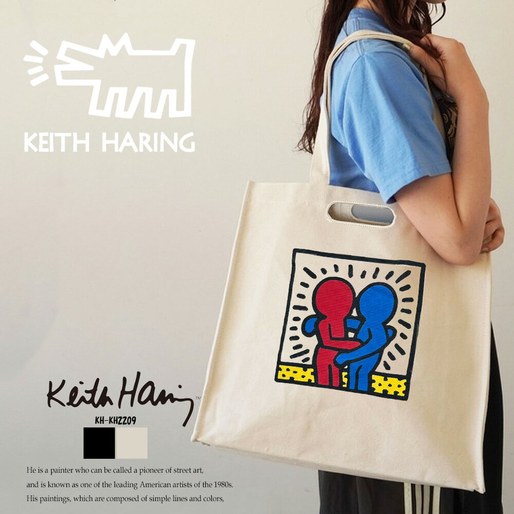 樂天商城 - 【 NOLITA / ノリータ 】2way ブック Keith Haring キースヘリング スクエア ショルダートートバッグ ロゴ プリント トートバッグ キャンバスバッグ ポップアート