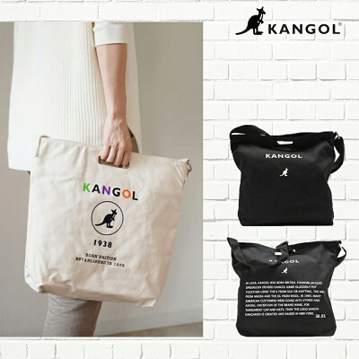 【KANGOL/カンゴール】ショルダーバッグ 帆布 キャンバス トートバッグ カラフルロゴ 2WAYトートバッグ 斜め掛け レディース メンズ サブバッグ 正規品 大容量 通学バッグ KGSA-BG00050 KGSA-BG00169 KGSA-BG00080 KGSA-BG00101 KGSA-BG00168