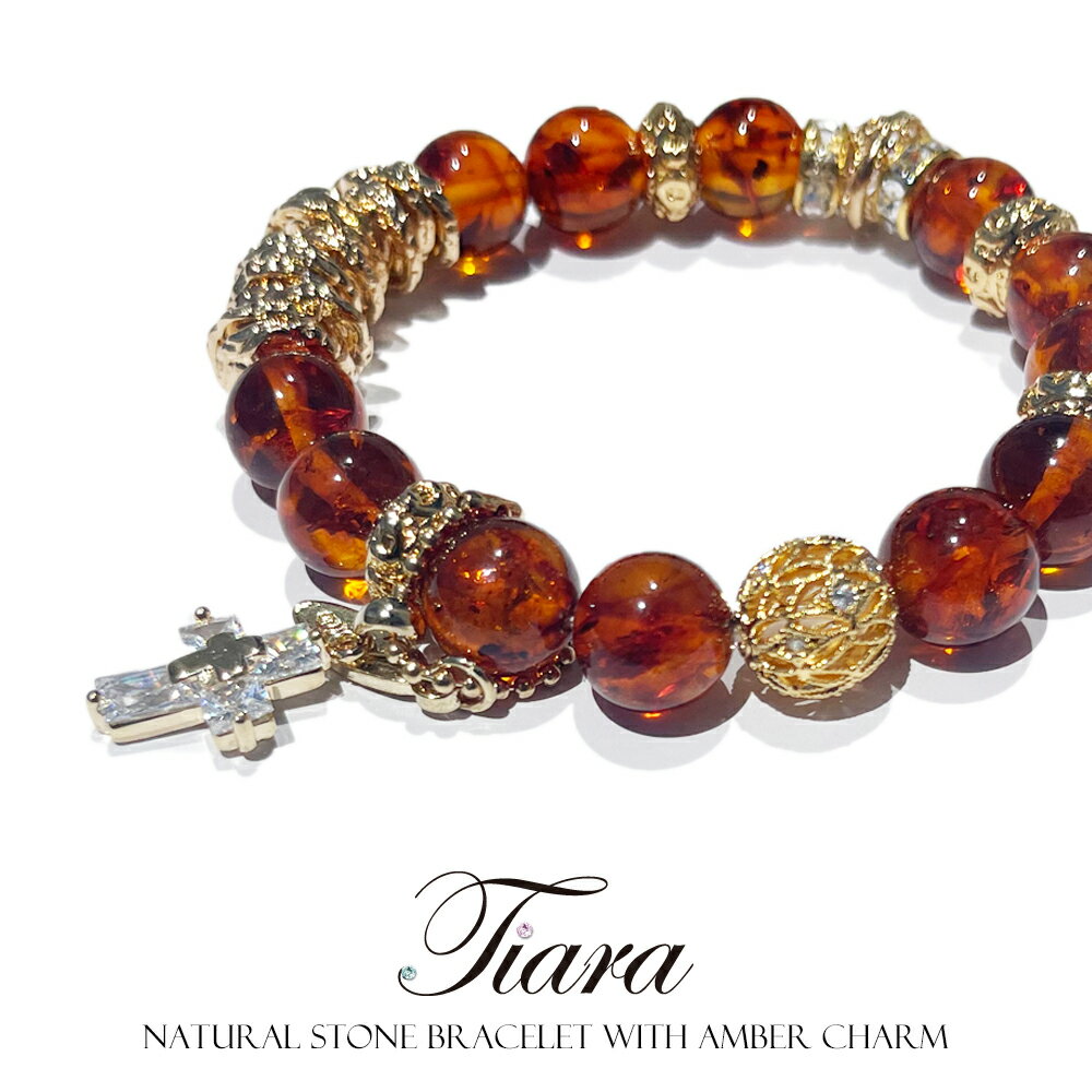 【 NOLITA / ノリータ 】アンバー ブレスレット レディース パワーストーン ブレスレット NOLITA fairy stone 天然石アンバー 琥珀 大粒10ミリ玉 琥珀 アンバー チャーム 付き パワーストーンブレスレット Tiara 送料無料
