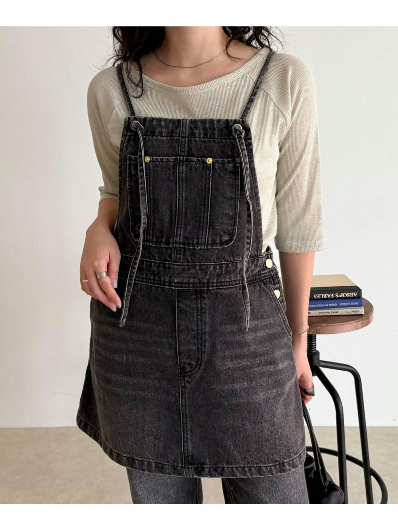 Rakuten - 【SALE／20%OFF】デニムサロペットチュニック fredy emue フレディ アンド グロスター オールインワン・オーバーオール オーバーオール・サロペット ブルー ブラック【RBA_E】【送料無料】[Rakuten Fashion]