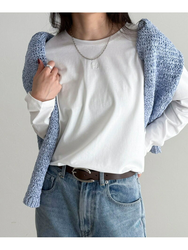 Rakuten - 【SALE／60%OFF】センターFR刺繍ロンTシャツ fredy emue フレディ アンド グロスター トップス カットソー・Tシャツ ホワイト グレー【RBA_E】[Rakuten Fashion]