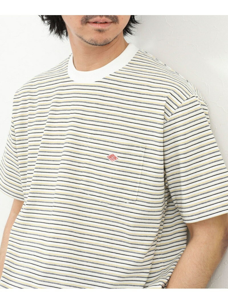 Rakuten - 【DANTON/ダントン】POCKET T-SHIRT STRIPE 26SS(DT-C0198 TCB STRIPE) NOLLEY'S goodman ノーリーズ トップス カットソー・Tシャツ ホワイト イエロー ブルー【送料無料】[Rakuten Fashion]