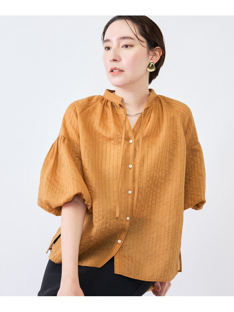 【SALE／20%OFF】ウォッシャブルモールストライプブラウス NOLLEY'S ノーリーズ トップス シャツ・ブラウス ブラック ブラウン ホワイト【RBA_E】【送料無料】[Rakuten Fashion] nolleys-10018829 NOLLEY’S ONLINE サンプル画像2