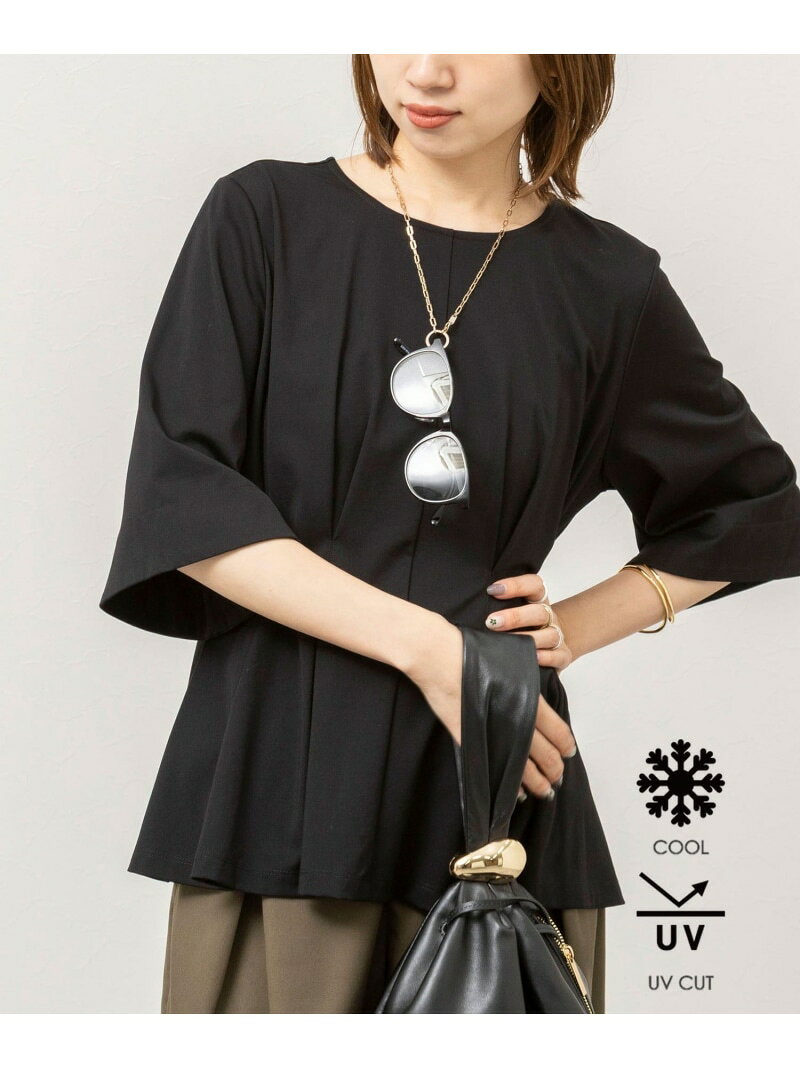 【SALE／20%OFF】《接触冷感/UVカット》ウォッシャブルハイスペックジャージペプラムプルオーバー NOLLEY'S ノーリーズ トップス カットソー・Tシャツ ブラック ホワイト ベージュ【RBA_E】【送料無料】[Rakuten Fashion] nolleys-10019313 NOLLEY’S ONLINE サンプル画像3