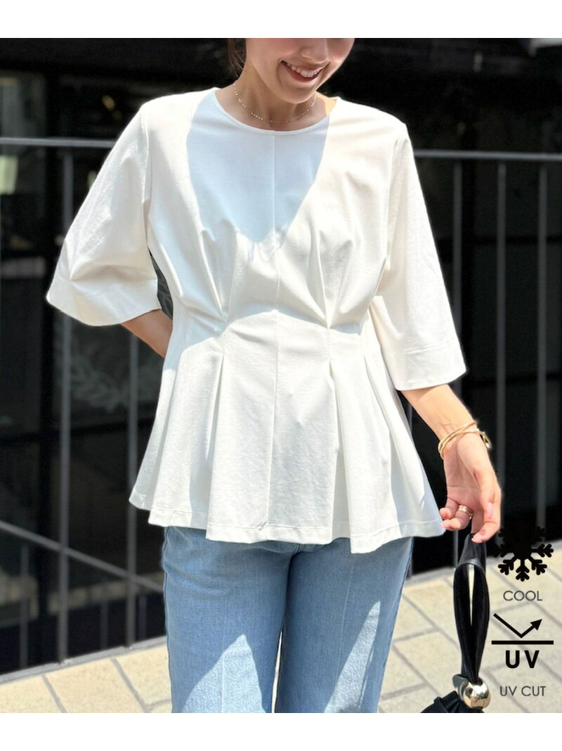【SALE／20%OFF】《接触冷感/UVカット》ウォッシャブルハイスペックジャージペプラムプルオーバー NOLLEY'S ノーリーズ トップス カットソー・Tシャツ ブラック ホワイト ベージュ【RBA_E】【送料無料】[Rakuten Fashion] nolleys-10019313 NOLLEY’S ONLINE パッケージ画像