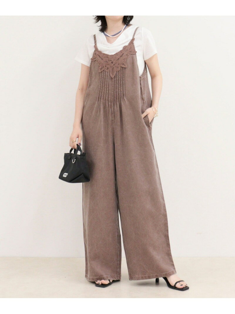 【SALE／20%OFF】レースピンタックデニムサロペ fredy emue フレディ アンド グロスター オールインワン・オーバーオール オーバーオール・サロペット グレー ブラウン【RBA_E】【送料無料】[Rakuten Fashion] nolleys-10019286 NOLLEY’S ONLINE サンプル画像3