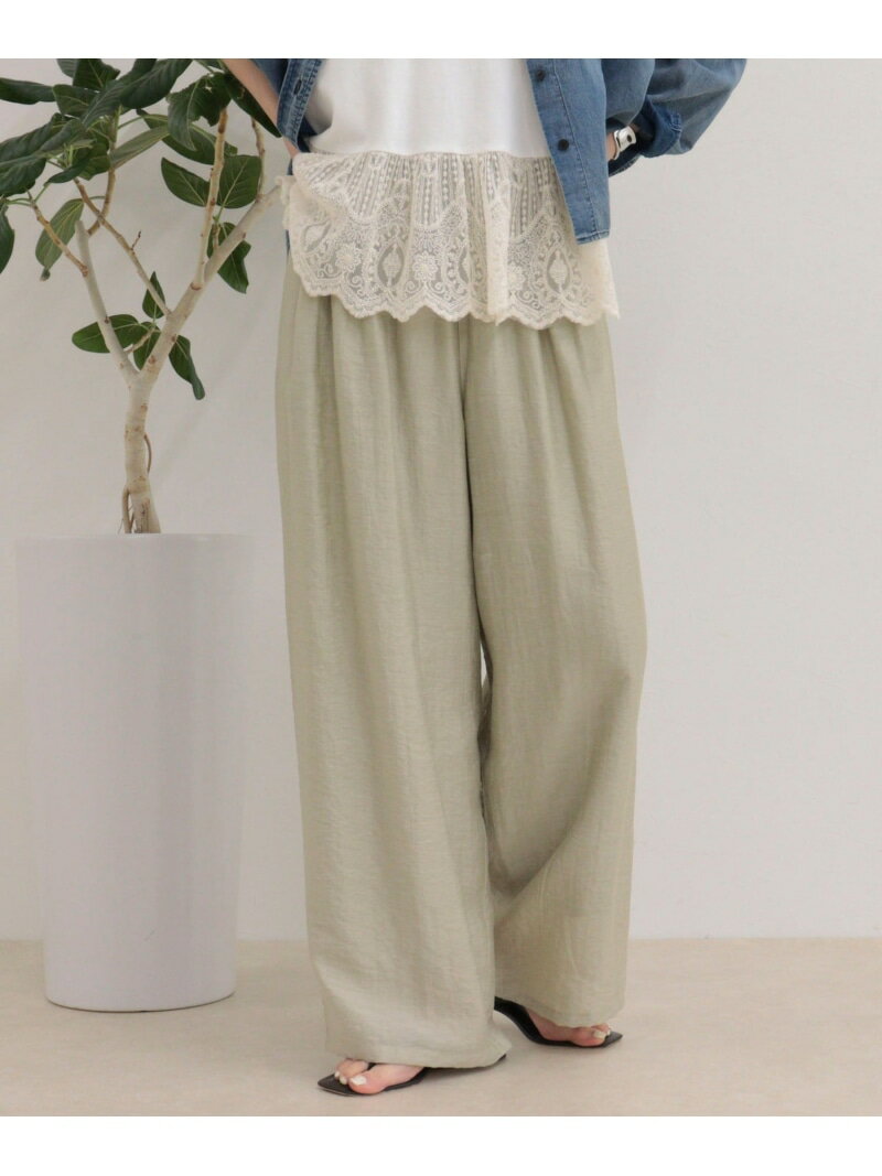 Rakuten - シャイニーギャザーイージーパンツ fredy emue フレディ アンド グロスター パンツ その他のパンツ ベージュ ブラック グレー ピンク【送料無料】[Rakuten Fashion]