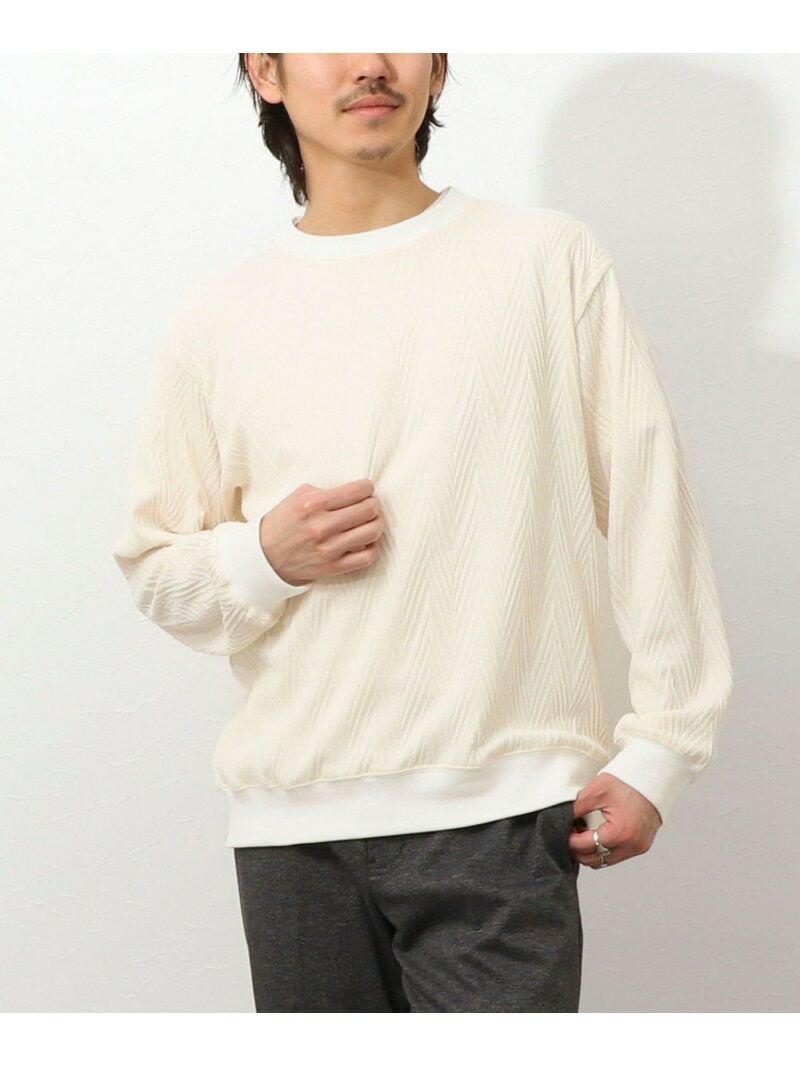 Rakuten - 【SALE／50%OFF】ヘリンボン柄ジャガードスウェット NOLLEY'S LIGHT ノーリーズ トップス カットソー・Tシャツ ホワイト ネイビー【RBA_E】【送料無料】[Rakuten Fashion]