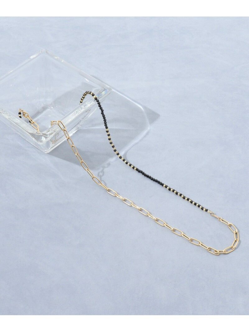 Rakuten - 【grace grace/グラスグラス】チェーン×天然石アレンジネックレス grace grace ノーリーズ アクセサリー・腕時計 ネックレス ブラック【送料無料】[Rakuten Fashion]